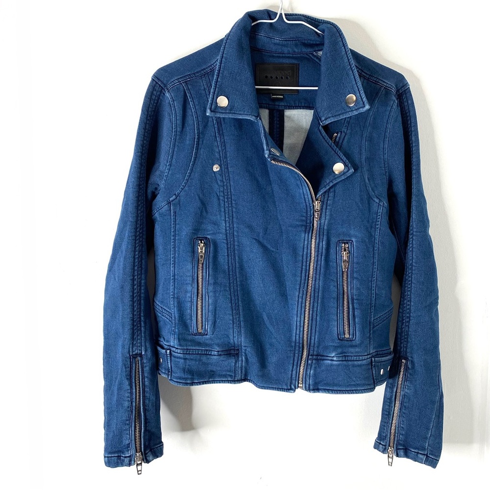 Blank NYC Blue Denim Moto Jacket